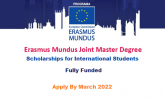 Erasmus Mundus Joint Masters Scholarships In Europe ۲۰۲۲