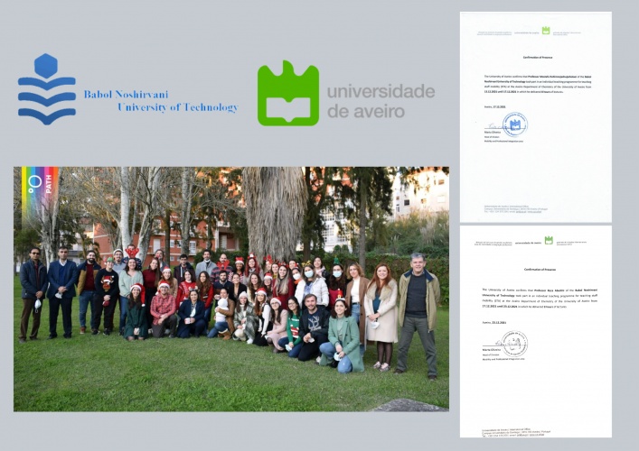مشارکت دو عضو هیأت علمی دانشگاه جهت تدریس کوتاه مدت در دانشگاه Aveiro پرتغال، در راستای پروژه بین المللی اراسموس